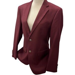 Ferrecci Red Blazer with Tailored Fit and Notched Lapels
